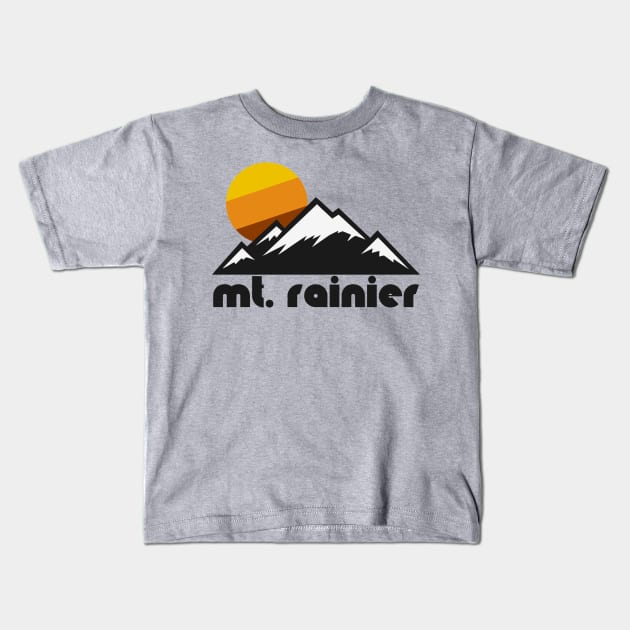 Retro Mt Rainier ))(( Tourist Souvenir Travel Washington Design Kids T-Shirt by darklordpug